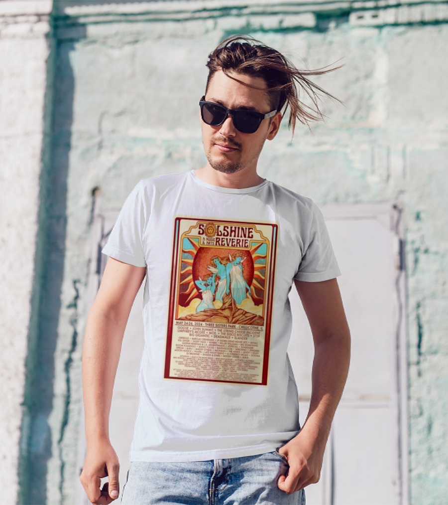 Solshine A Music And Arts Reverie 2024 May 24-26 Three Sisters Park Chillicothe IL Goose The String Cheese Incident Umphrey's McGee Moe Disco Biscuits Big Gigantic Deadmau5 Lineup T-Shirt