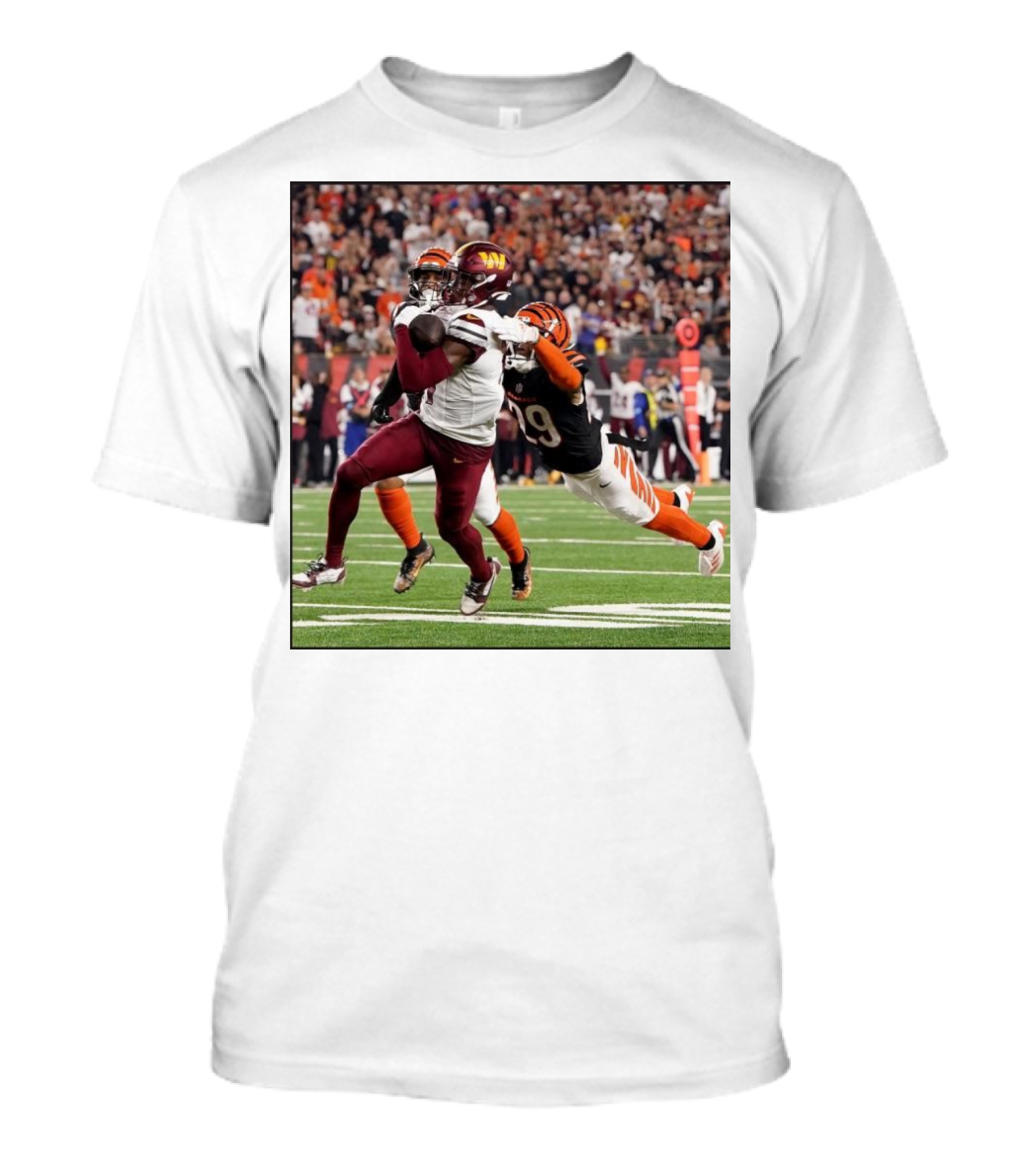 Terry McLaurin Washington Commanders 17 Vs Cam Taylor-Britt Cincinnati Bengals 29 Iconic 55 Yard Catch T-Shirt
