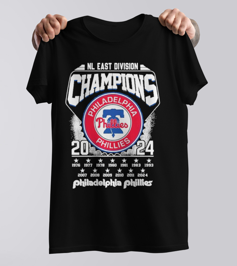 Vintage Philadelphia Phillies NL East Division Champions 2024 Retro-Style T-Shirt