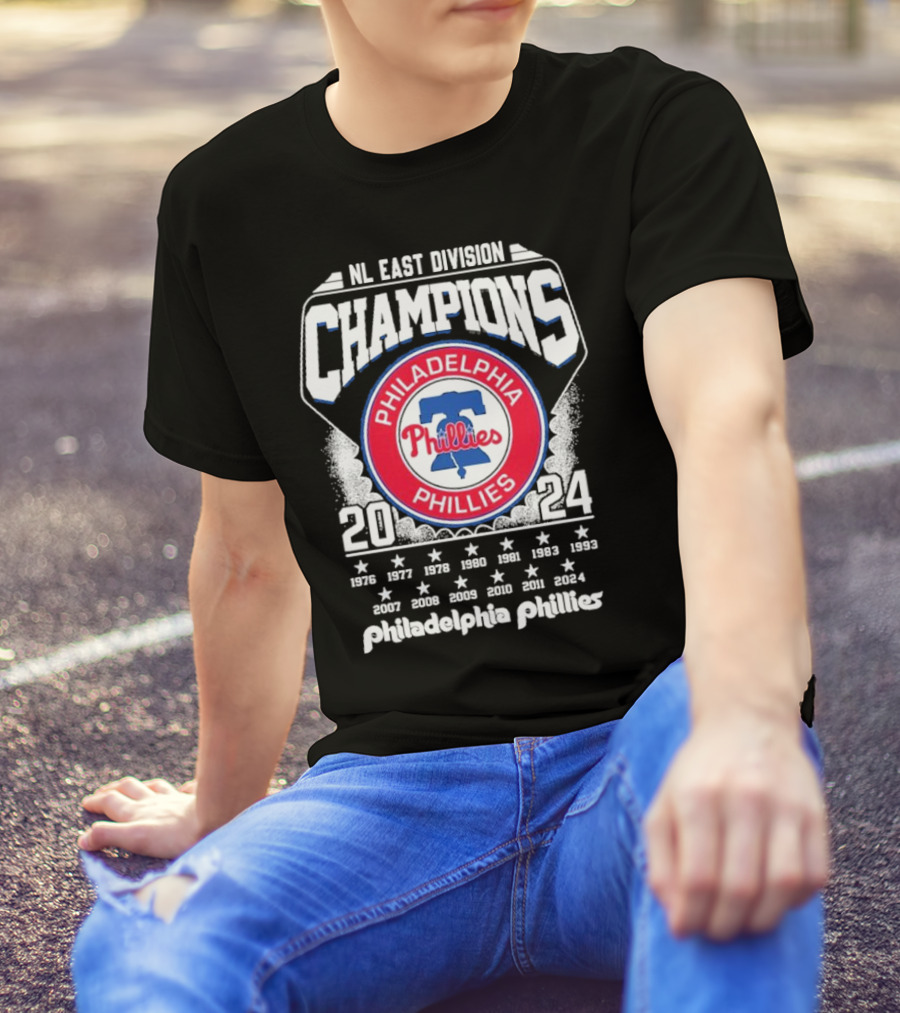 Vintage Philadelphia Phillies NL East Division Champions 2024 Retro-Style T-Shirt