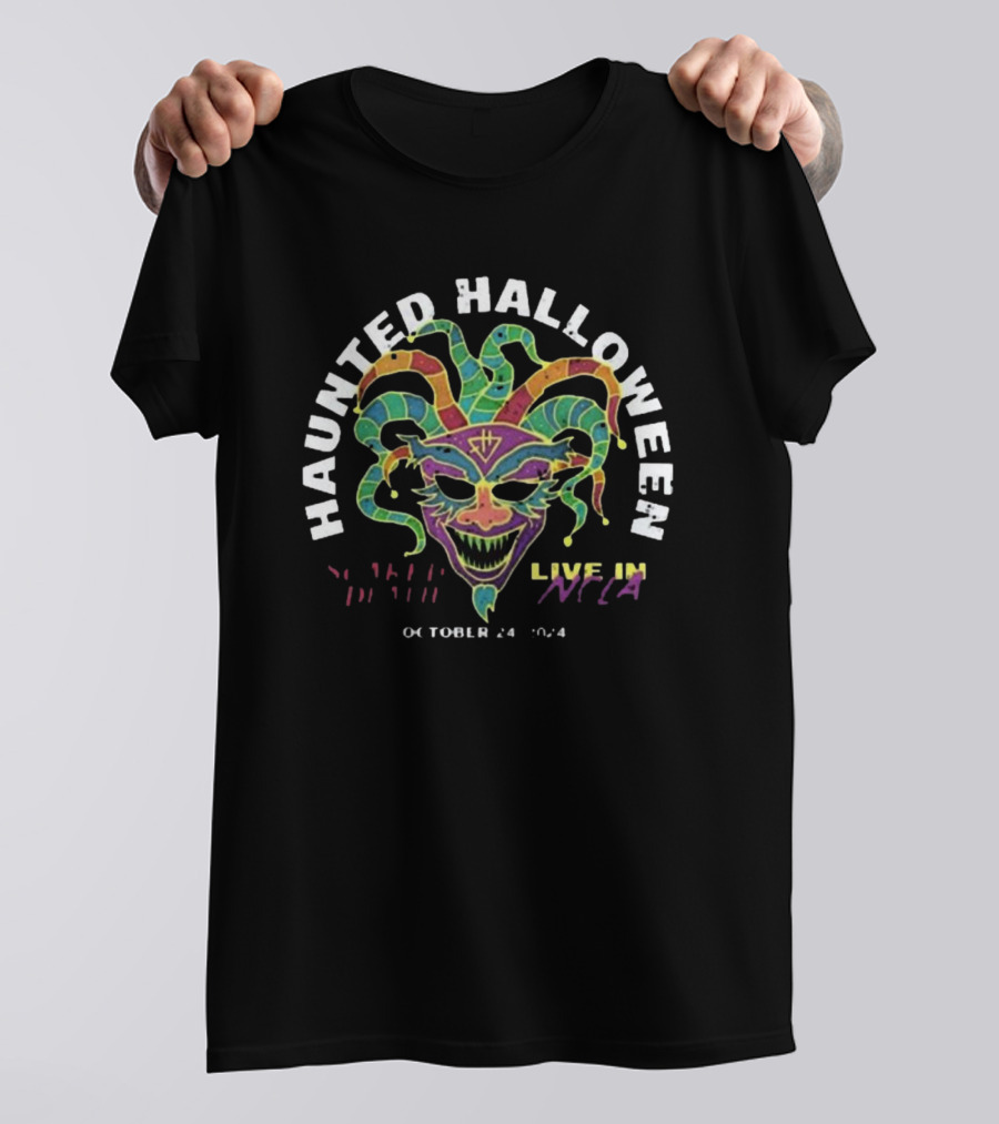 Haunted Halloween 2024 Scared To Death Live In NOLA Demon Jester October 24 T-Shirt