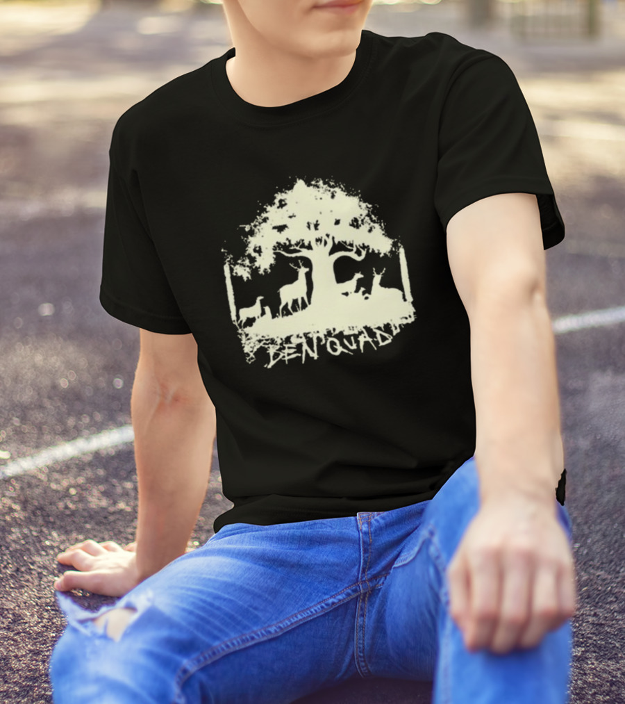Ben Quad Deer 2024 Forest Silhouette With Tree And Deer T-Shirt