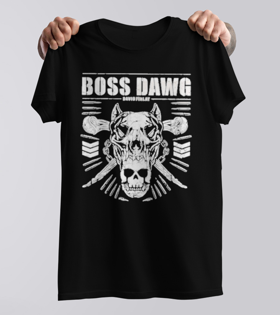 Boss Dawg David Finlay Skull And Chevrons Crossbone T-Shirt