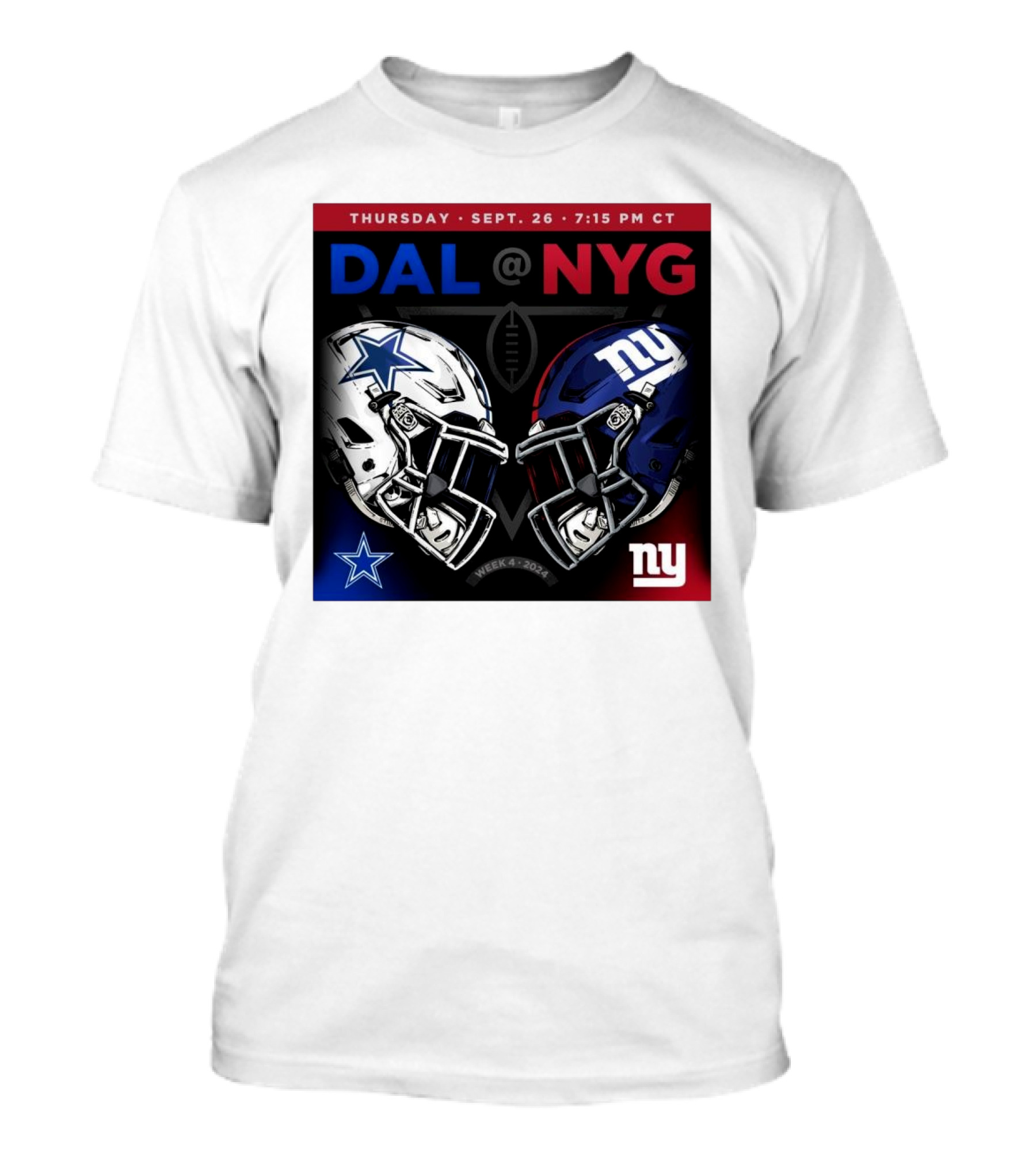 Thursday Sept 26 7:15 PM CT DAL @ NYG Week 4 T-Shirt