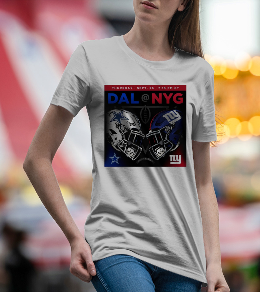 Thursday Sept 26 7:15 PM CT DAL @ NYG Week 4 T-Shirt