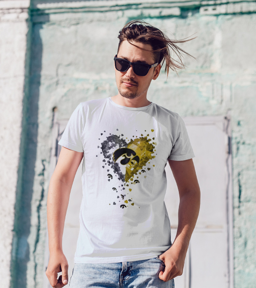 Heart Diamonds Crystal Hawkeyes Iowa Heart T-Shirt