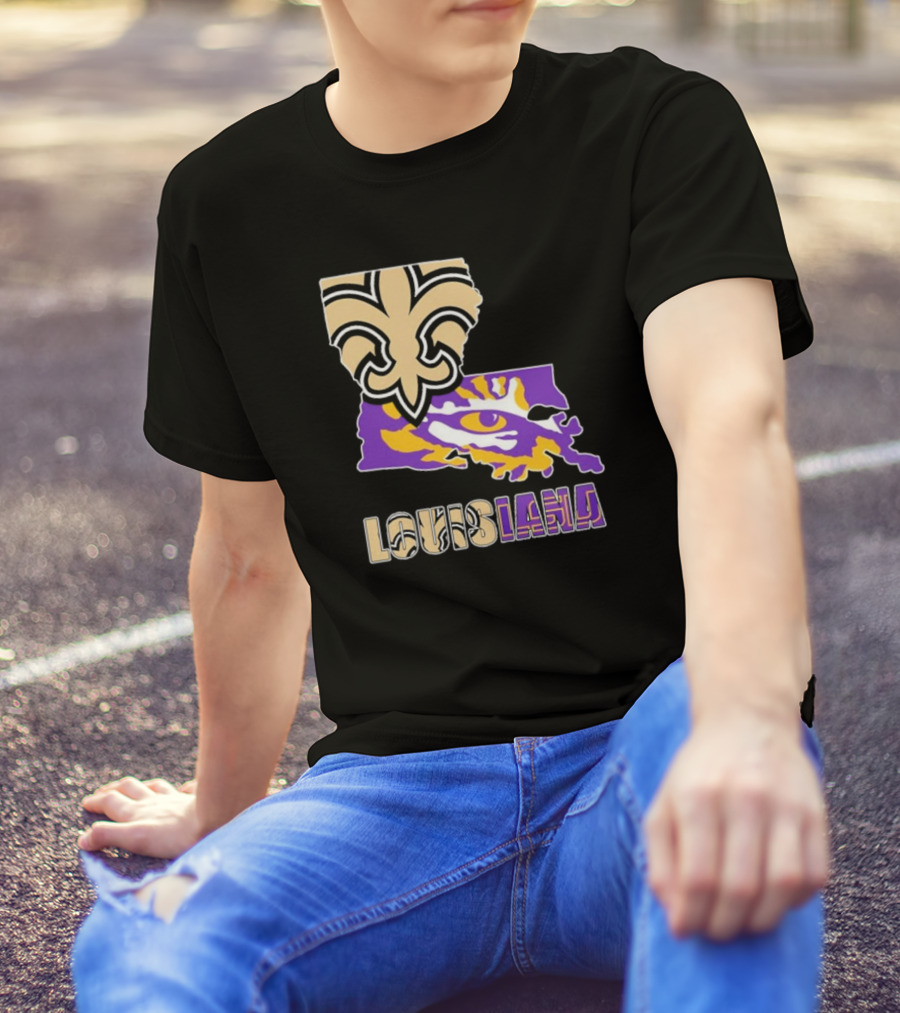 Louisiana Fleur-de-lis And Tiger Eye Graphics T-Shirt