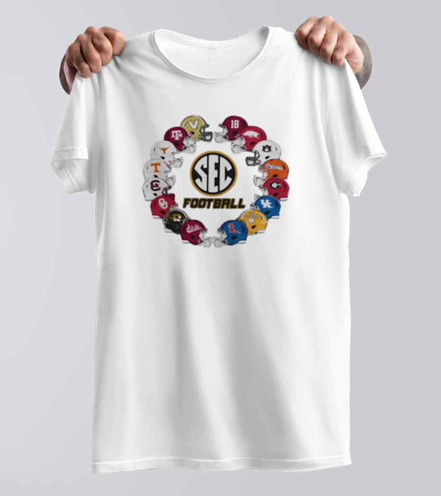 SEC Football 2024 All Teams Helmets Circle Mizzou Tigers Champion T-Shirt