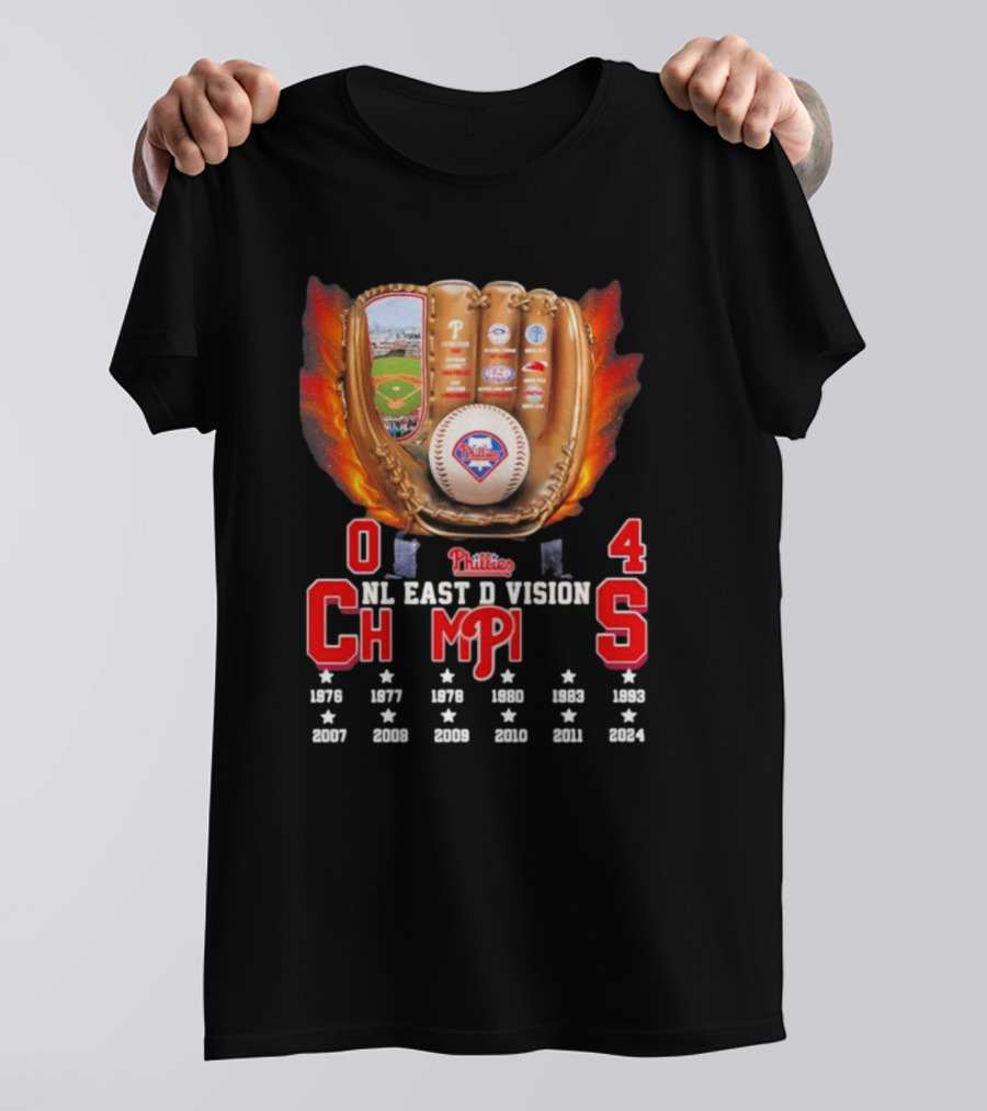 Philadelphia Phillies 2024 NL East Division Champions Glove T-Shirt