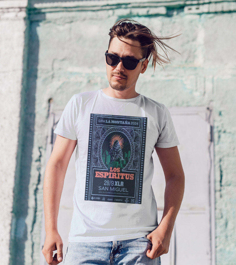 Los Espiritus Gira La Montaña 2024 XLR San Miguel 28/9 Concert Tour T-Shirt