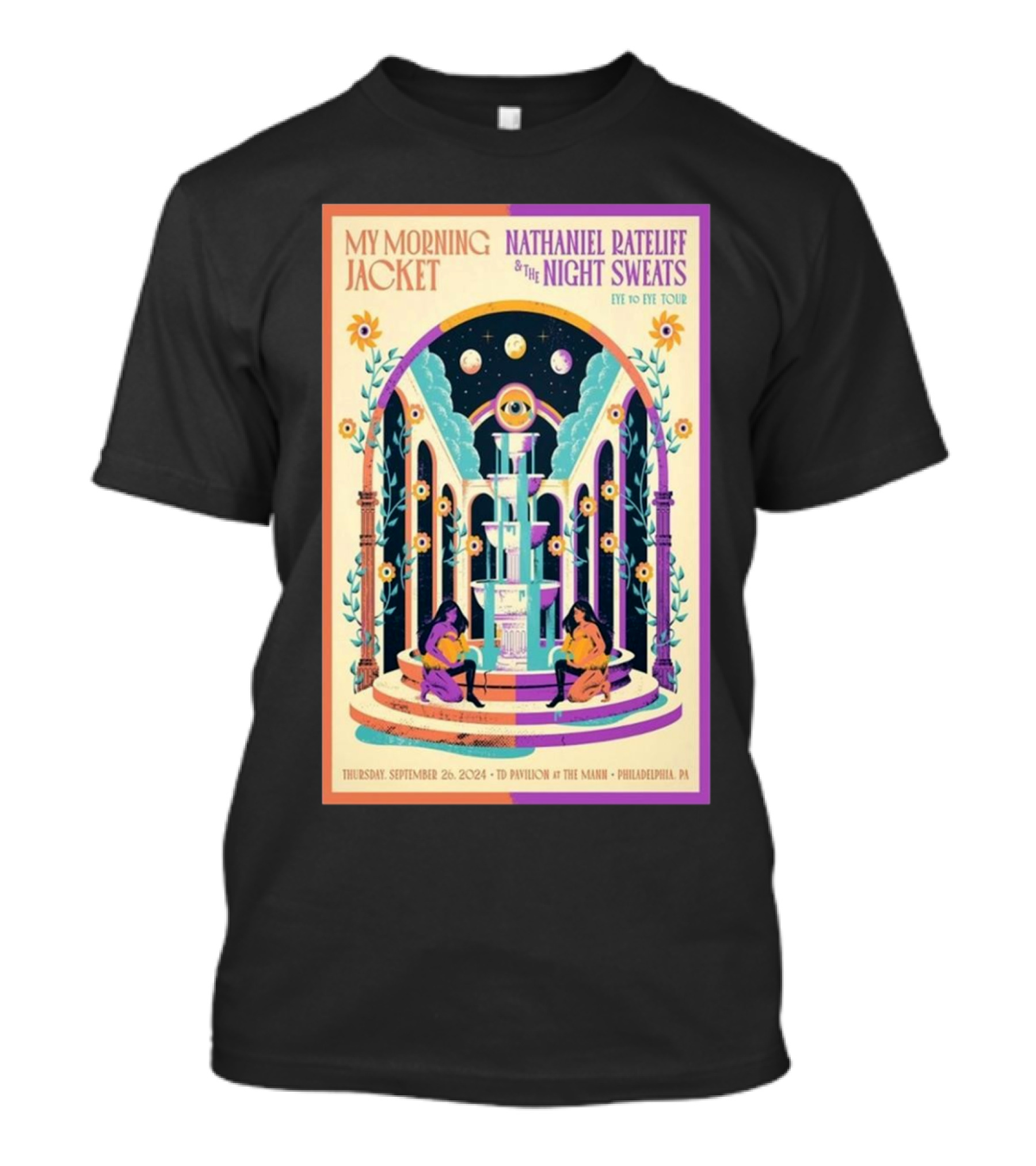 My Morning Jacket Nathaniel Rateliff And The Night Sweats Live TD Pavilion At The Mann Philadelphia PA September 26 2024 Tour T-Shirt