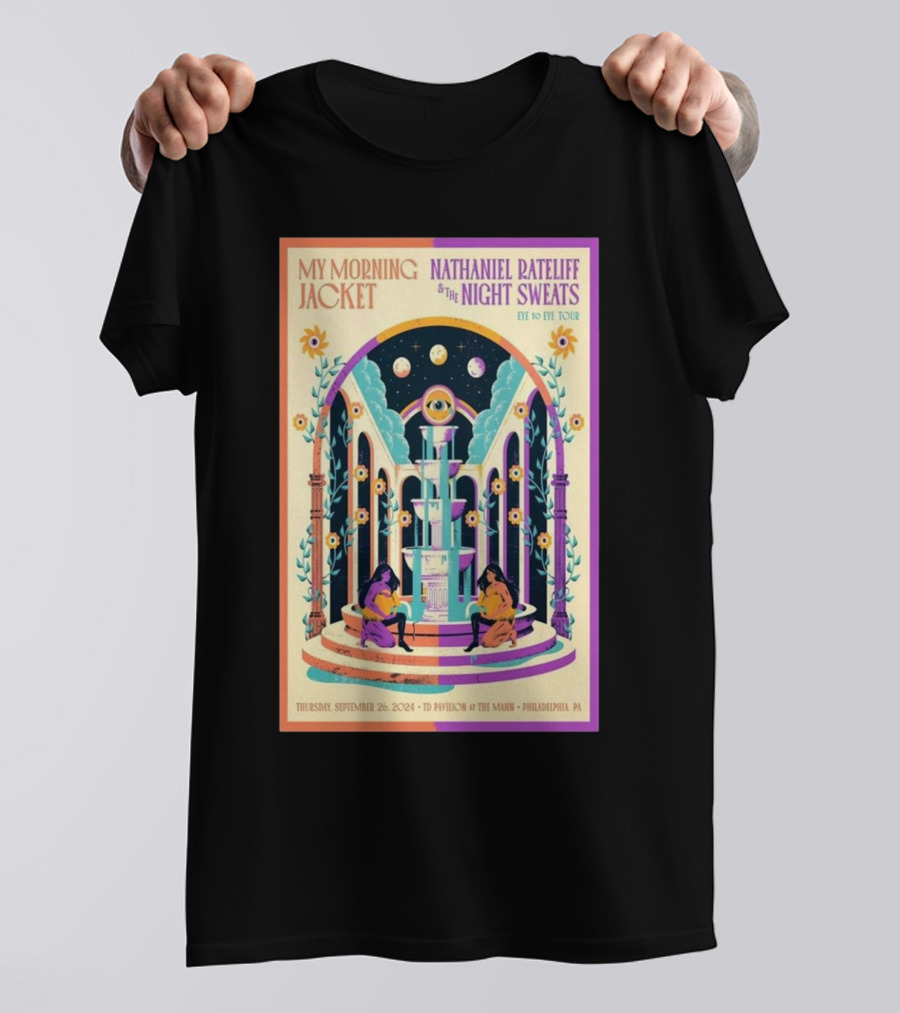 My Morning Jacket Nathaniel Rateliff And The Night Sweats Live TD Pavilion At The Mann Philadelphia PA September 26 2024 Tour T-Shirt