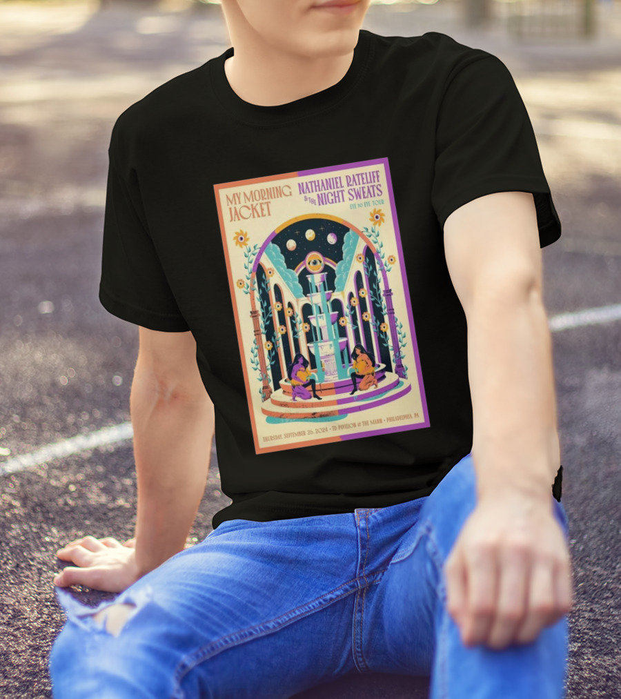 My Morning Jacket Nathaniel Rateliff And The Night Sweats Live TD Pavilion At The Mann Philadelphia PA September 26 2024 Tour T-Shirt