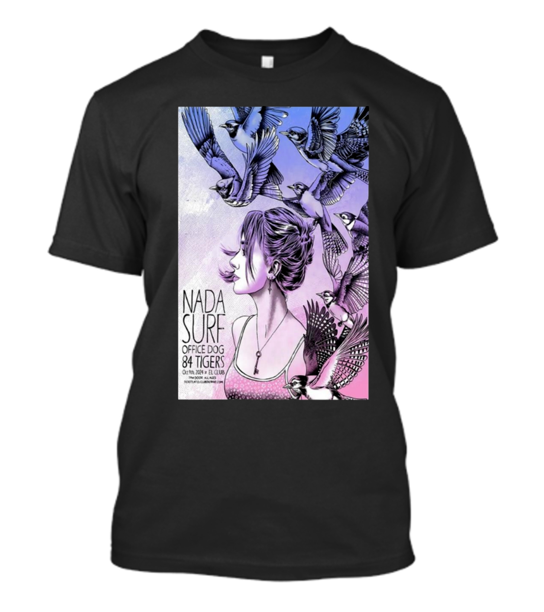 Nada Surf Office Dog 84 Tigers Oct 9 2024 El Club Detroit MI T-Shirt