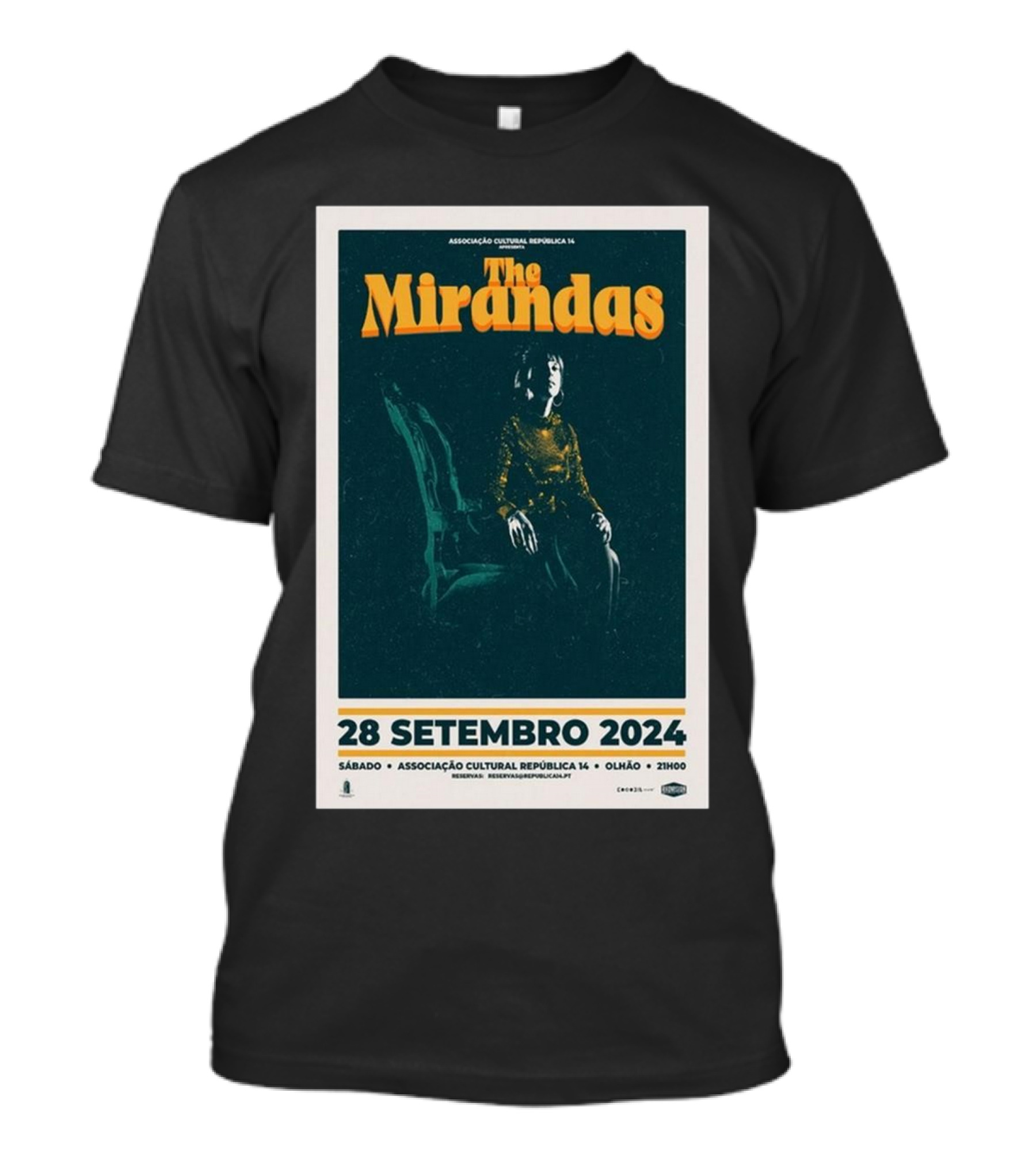 Associação Cultural República 14 Olhão The Mirandas 28 Setembro 2024 Sábado 21h00 T-Shirt