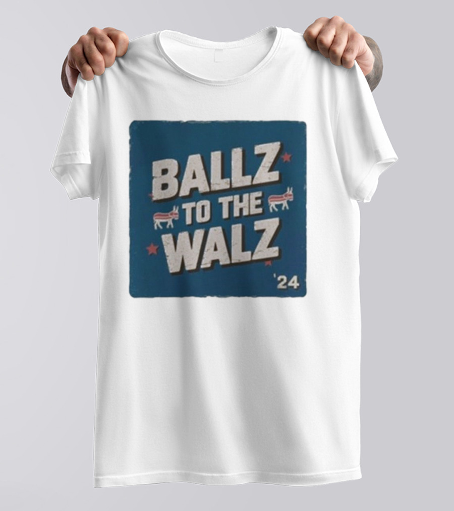 Ballz To The Walz 2024 Election Campaign With Political Donkey T-Shirt