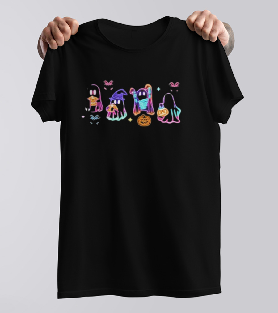 Halloween Ghost Neon Pastel Trick Or Treaters T-Shirt
