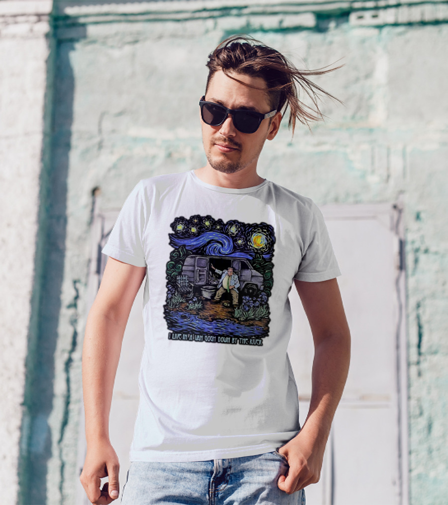I Live In A Van Gogh Down By The River Starry Night Scene T-Shirt