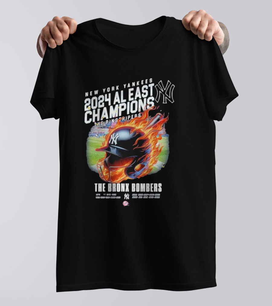 New York Yankees 2024 AL East Champions The Pinstripers Bronx Bombers T-Shirt