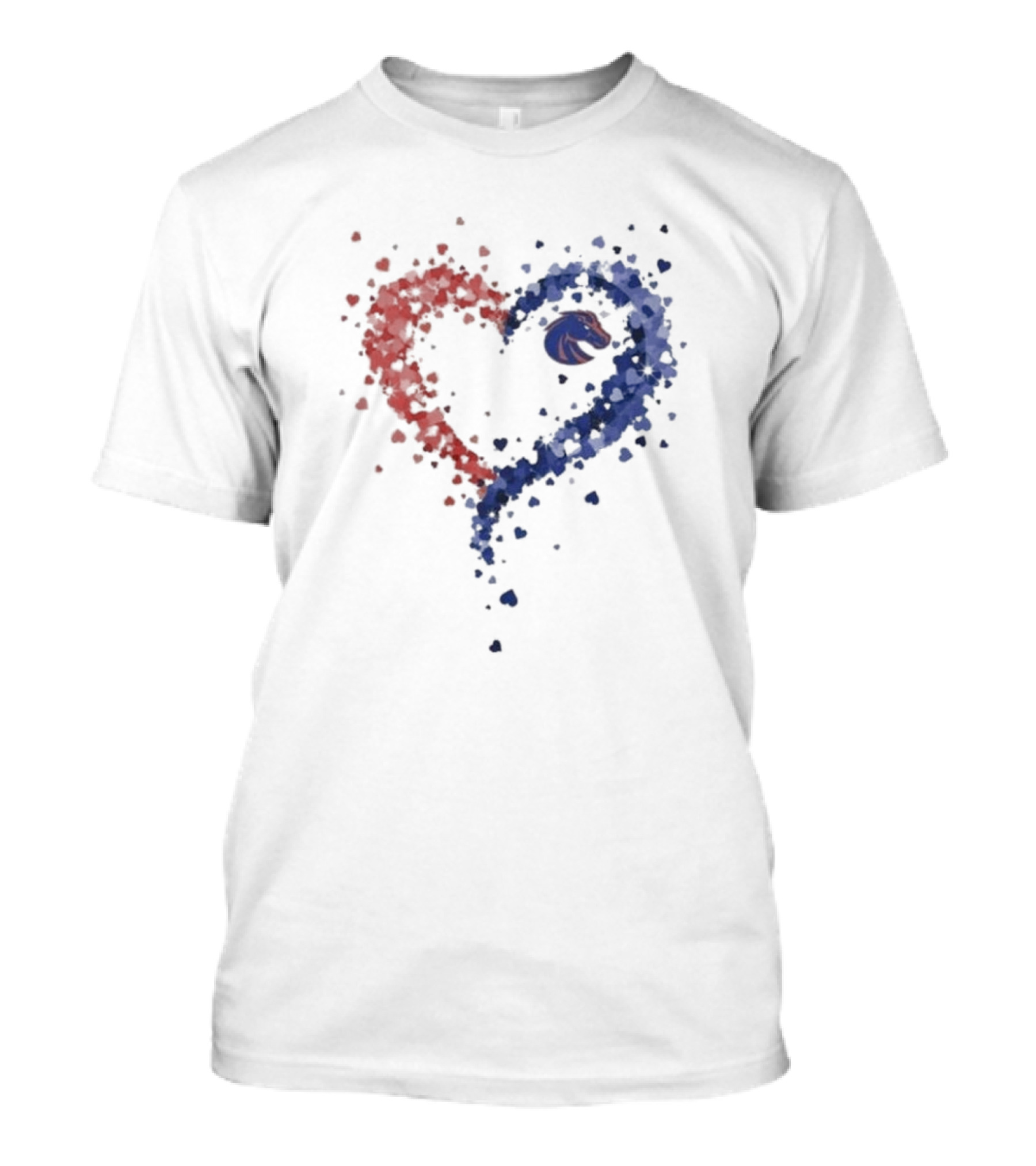 Passion Heart Boise State Broncos 2024 Blue Red Heart T-Shirt