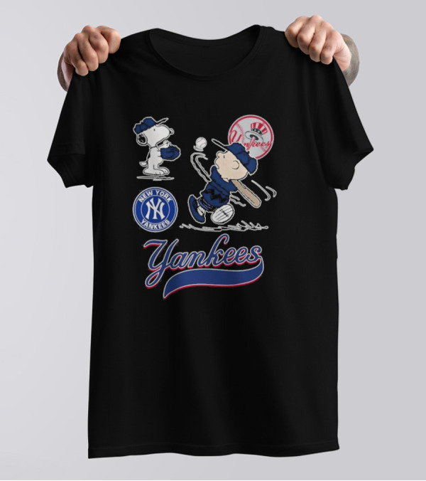 Peanuts Characters New York Yankees 2024 AL East Champions Yankees Baseball T-Shirt