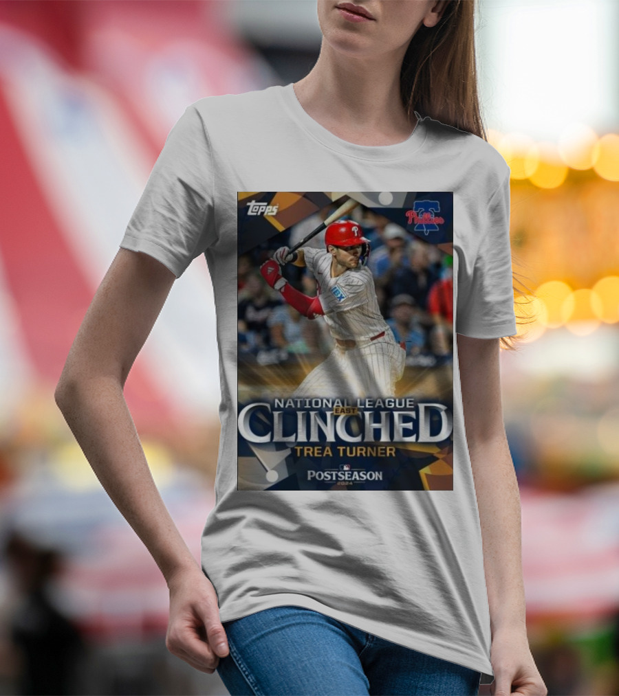 Topps Philadelphia Phillies Trea Turner National League East Clinched Postseason T-Shirt