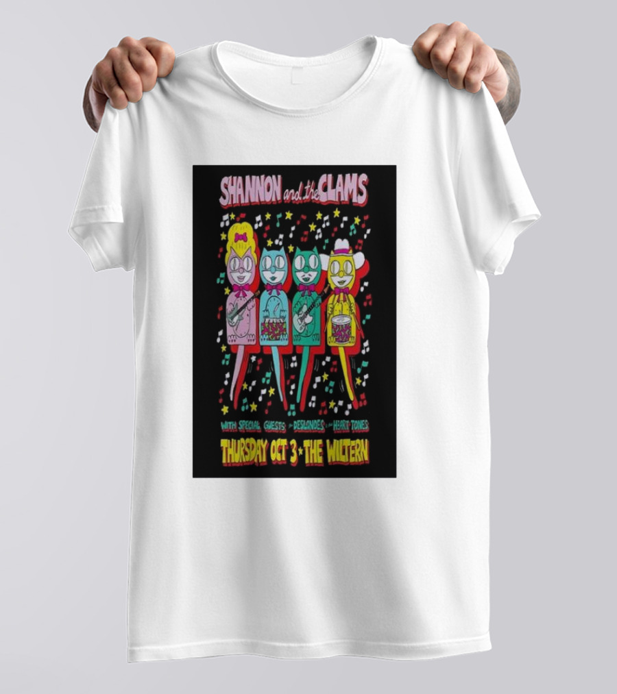 Shannon And The Clams With Special Guests Deslondes And Heart Tones Thursday Oct 3 The Wiltern T-Shirt