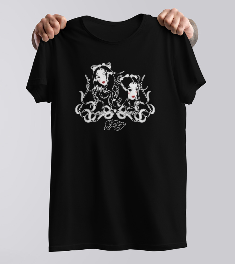 They're All Around Us Elegant Gothic Twins T-Shirt