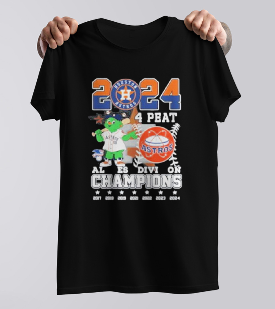 Houston Astros 2024 4 Peat AL West Division Champions T-Shirt