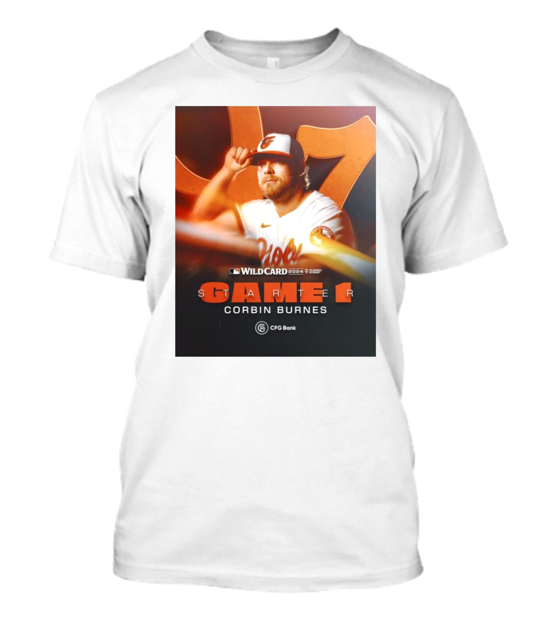 Wildcard 2024 Game 1 Baltimore Orioles Corbin Burnes CFG Bank T-Shirt