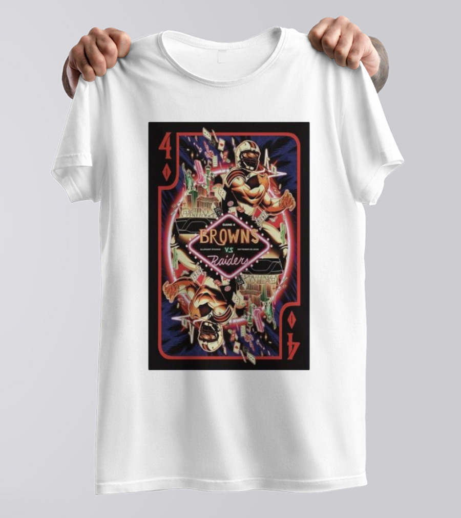 Game 4 Browns Vs Raiders Allegiant Stadium Las Vegas Sept 29 2024 Playing Card T-Shirt