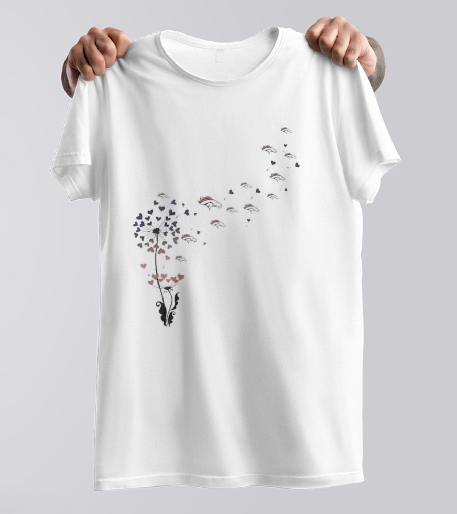 Denver Broncos Floral Dandelion Blossoming Team Spirit T-Shirt