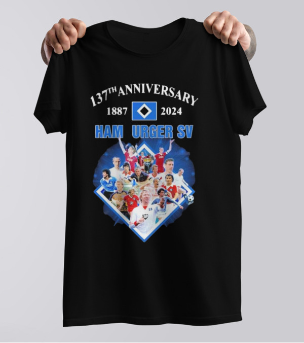 137th Anniversary Hamburger SV 1887-2024 Football Legends Collage T-Shirt