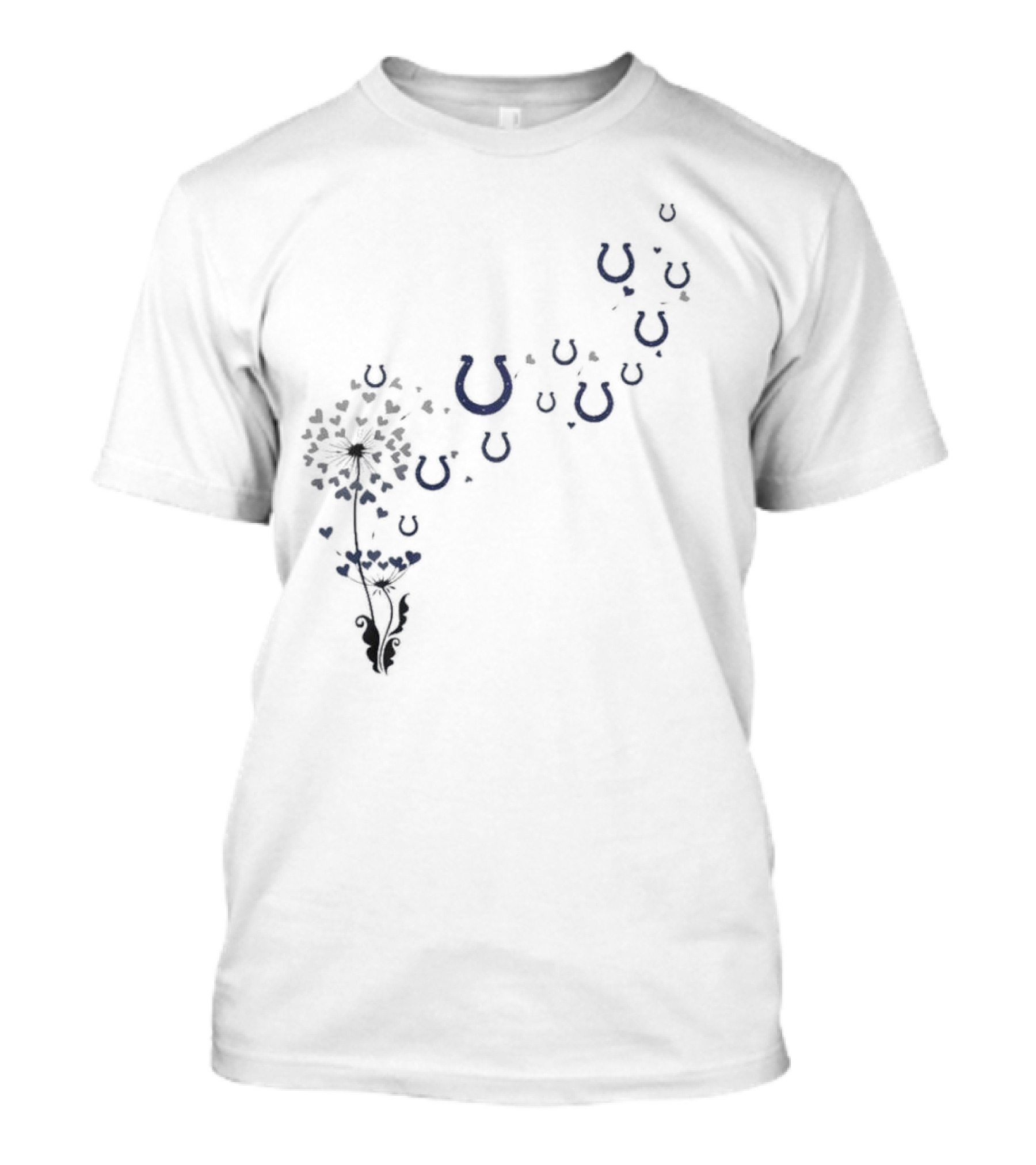 Indianapolis Colts Horseshoe Dandelion Floral Treasures T-Shirt