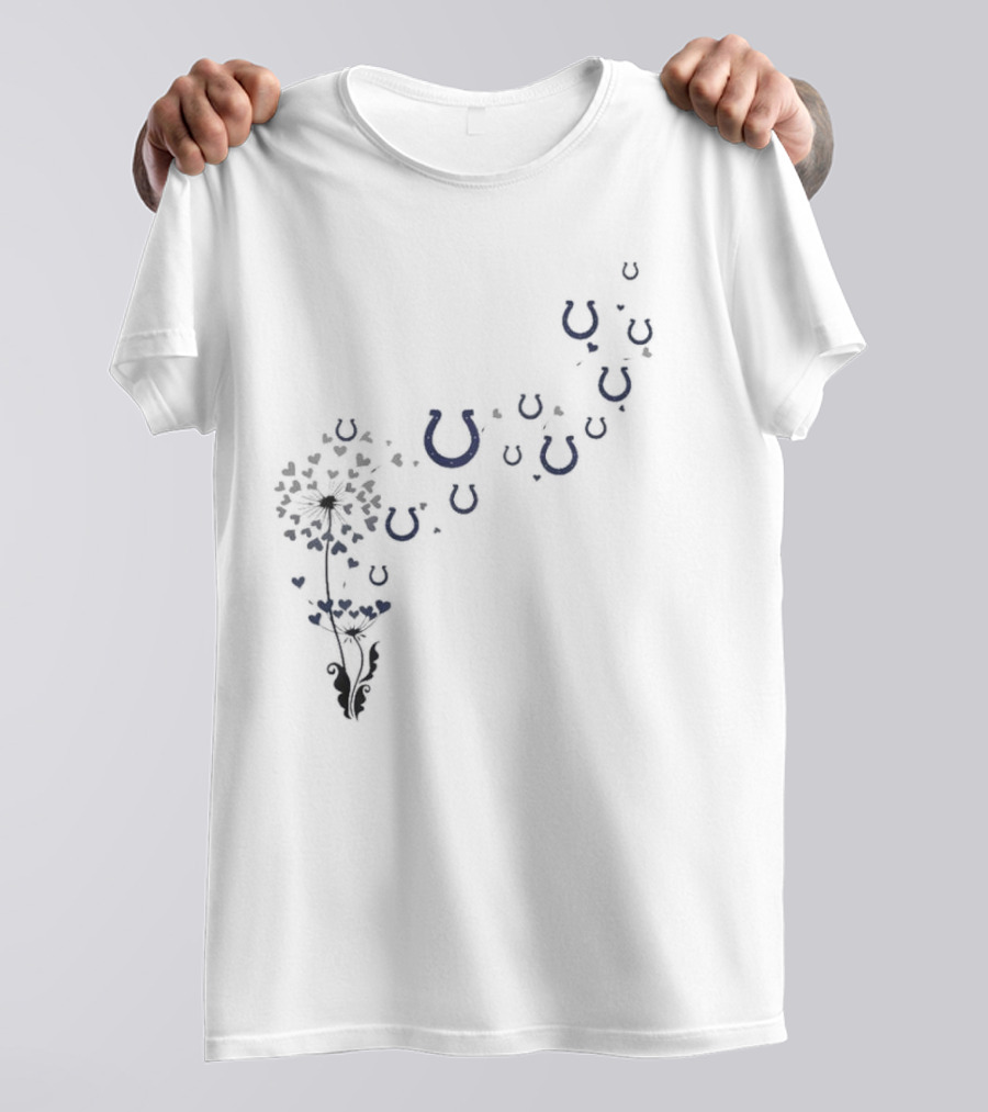 Indianapolis Colts Horseshoe Dandelion Floral Treasures T-Shirt