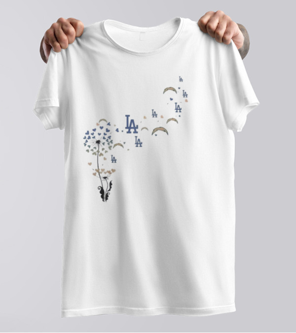 Los Angeles LA Dandelion Design With Team References T-Shirt