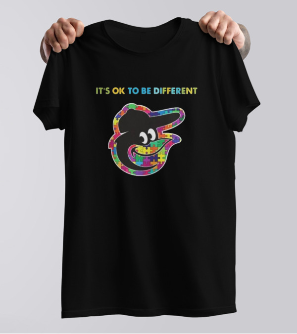 MLB Baltimore Orioles It’s Ok To Be Different Autism 2024 Puzzle T-Shirt