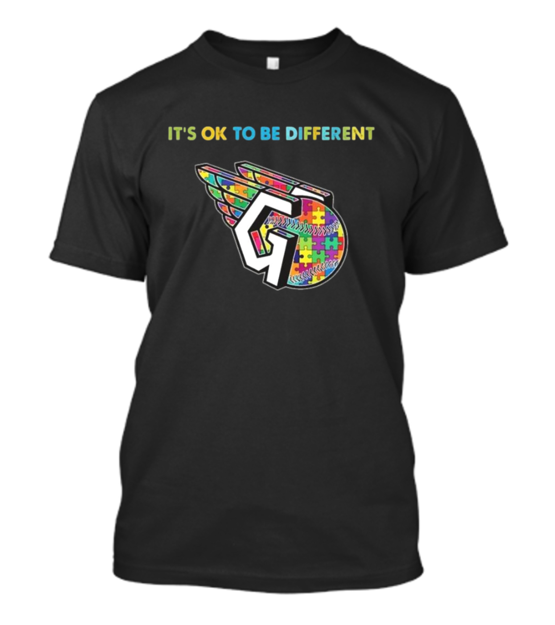 MLB Cleveland Guardians It's OK To Be Different Autism 2024 Puzzle T-Shirt