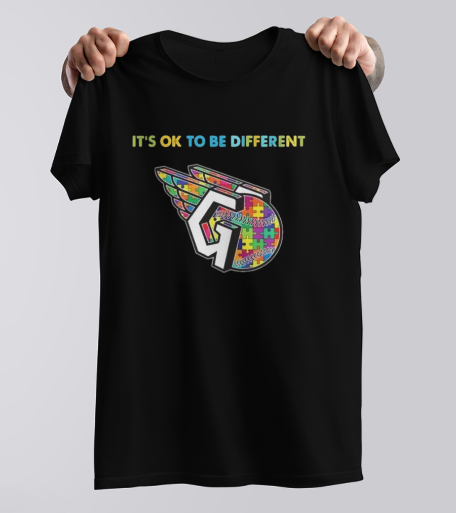 MLB Cleveland Guardians It's OK To Be Different Autism 2024 Puzzle T-Shirt