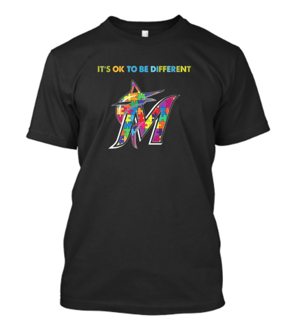 MLB Miami Marlins It's Ok To Be Different Autism 2024 Puzzle T-Shirt