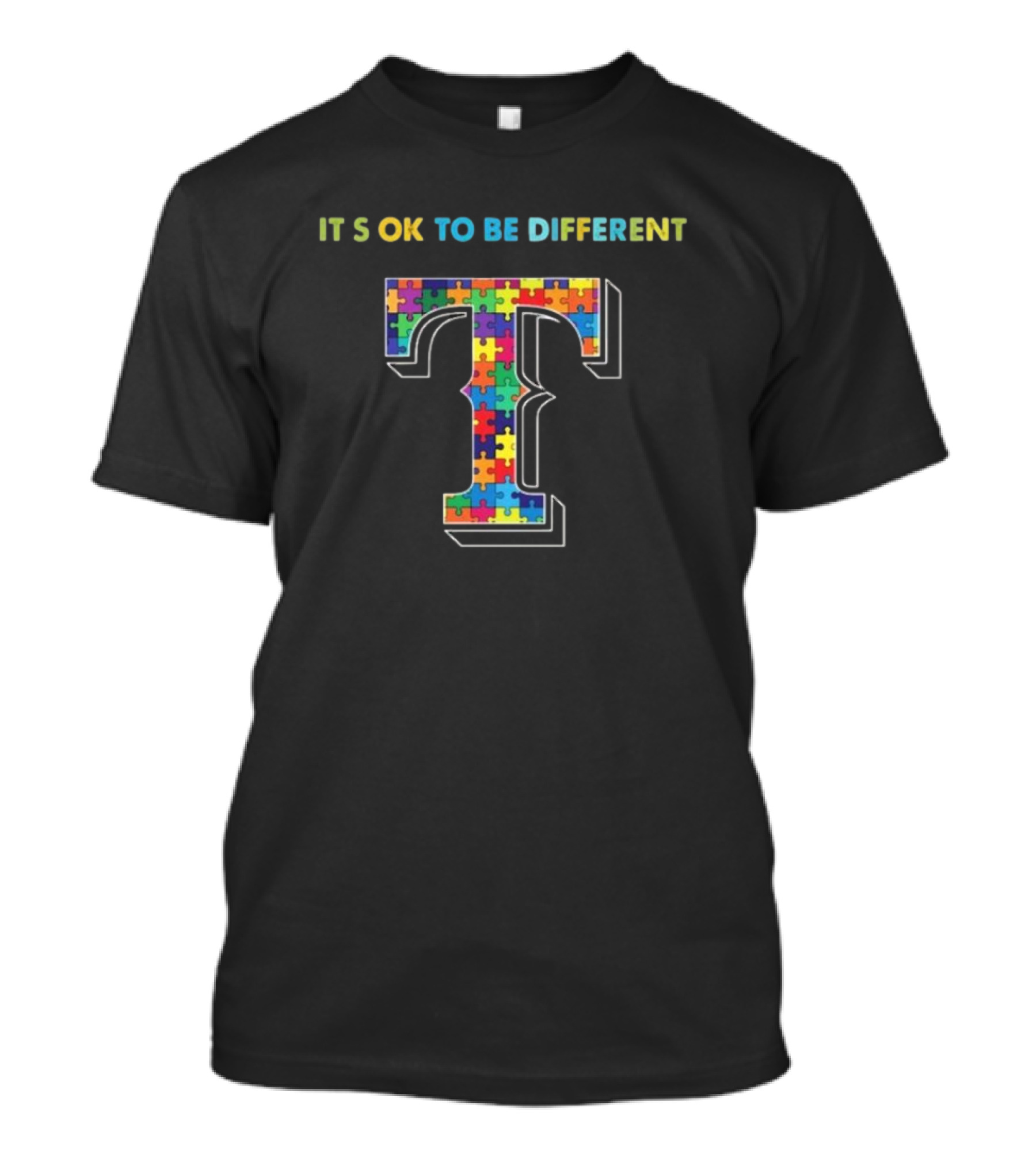 MLB Texas Rangers Autism Awareness 2024 It's OK To Be Different Puzzle T T-Shirt