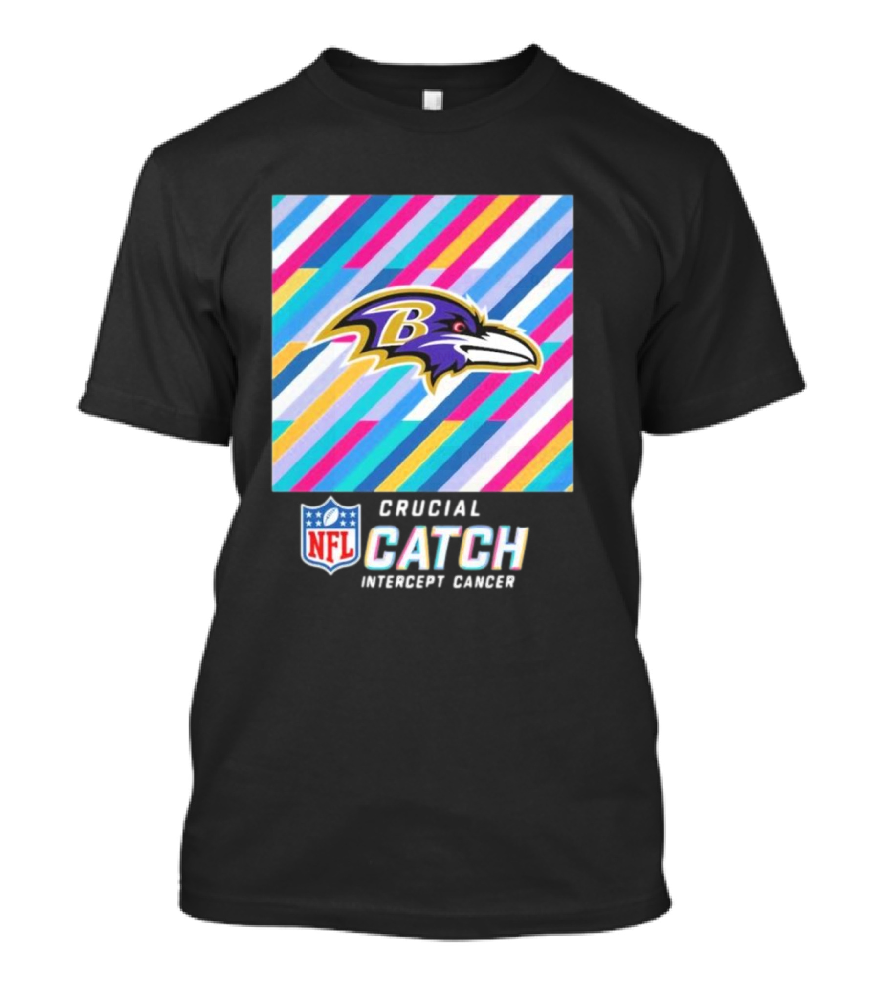 Baltimore Ravens 2024 NFL Crucial Catch Intercept Cancer Initiative T-Shirt