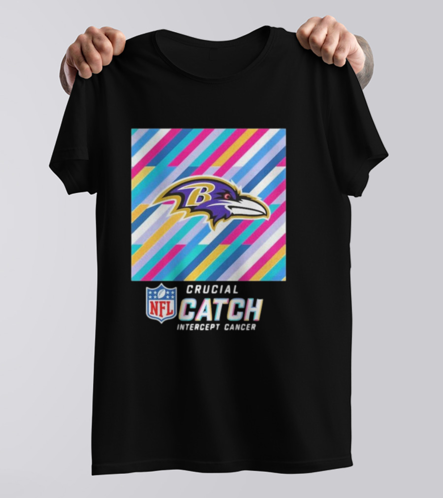 Baltimore Ravens 2024 NFL Crucial Catch Intercept Cancer Initiative T-Shirt
