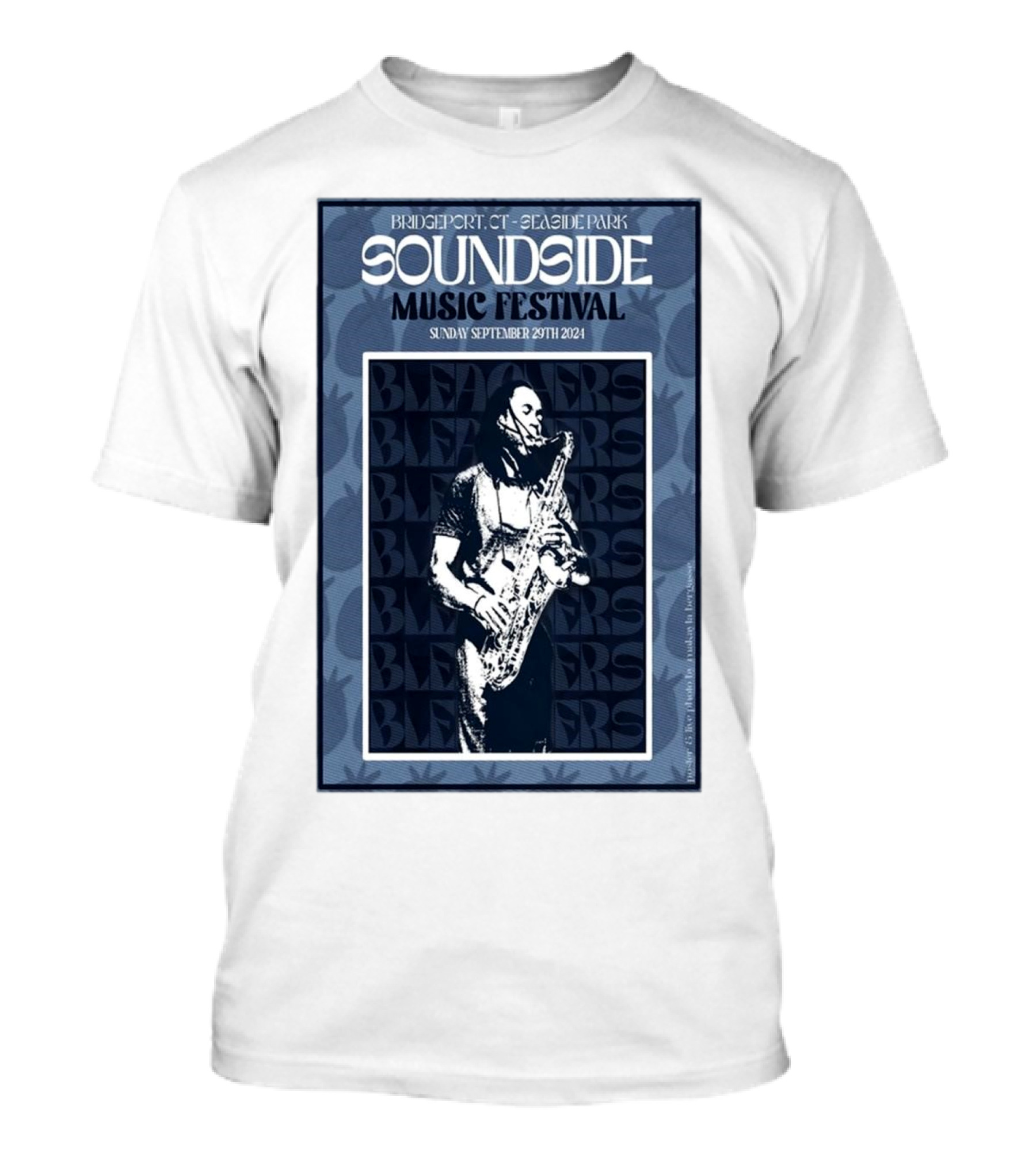 Bleachers Soundside Music Festival Bridgeport CT Seaside Park September 29 2024 Saxophonist T-Shirt
