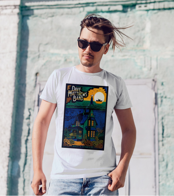 Dave Matthews Band Ocean City MD September 29 2024 Festival Poster House Lighthouse Ship T-Shirt