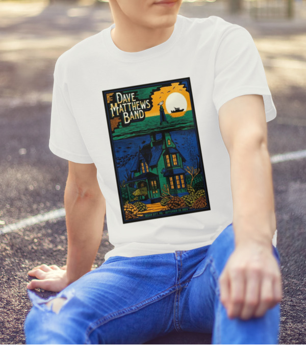 Dave Matthews Band Ocean City MD September 29 2024 Festival Poster House Lighthouse Ship T-Shirt