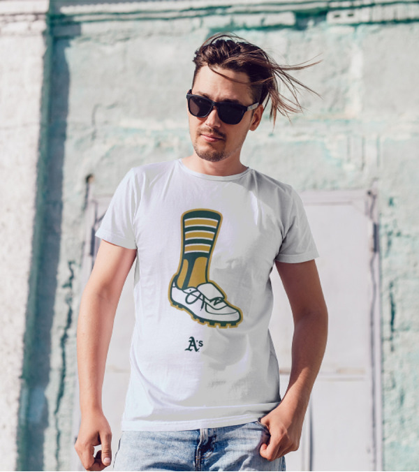 Oakland Athletics A's Iconic Green And Gold Footwear T-Shirt