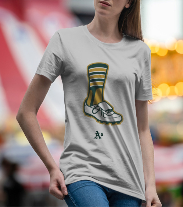 Oakland Athletics A's Iconic Green And Gold Footwear T-Shirt