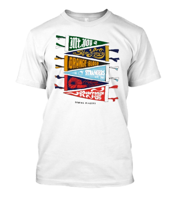 Rowing Blazers X Mt. Joy Silver Lining Orange Blood Strangers Highway Queen Rearrange Us T-Shirt