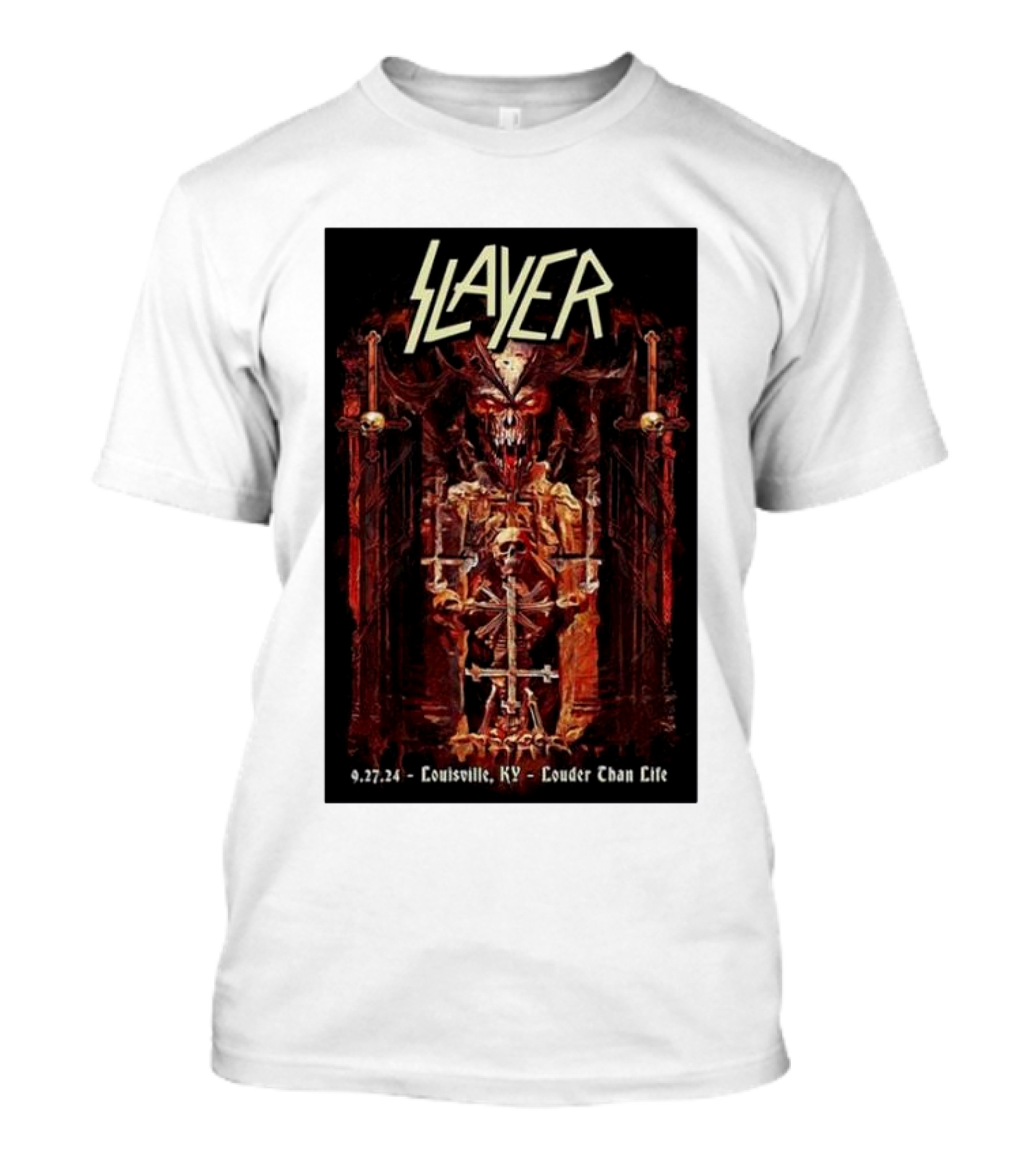 Slayer Louder Than Life September 27 2024 Louisville KY Tour T-Shirt